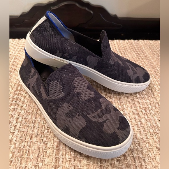 Rothy’s The Original Slip On Comfort Sneaker Women Size 6.5 Gray & Black Camo - Picture 1 of 9